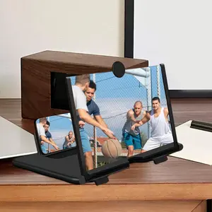 12" Screen Magnifier Amplifier with Mobile Phone Holder for Movies Videos Red Gift Choice for Cellphone Smartphone Stand Enhance Viewing Experience