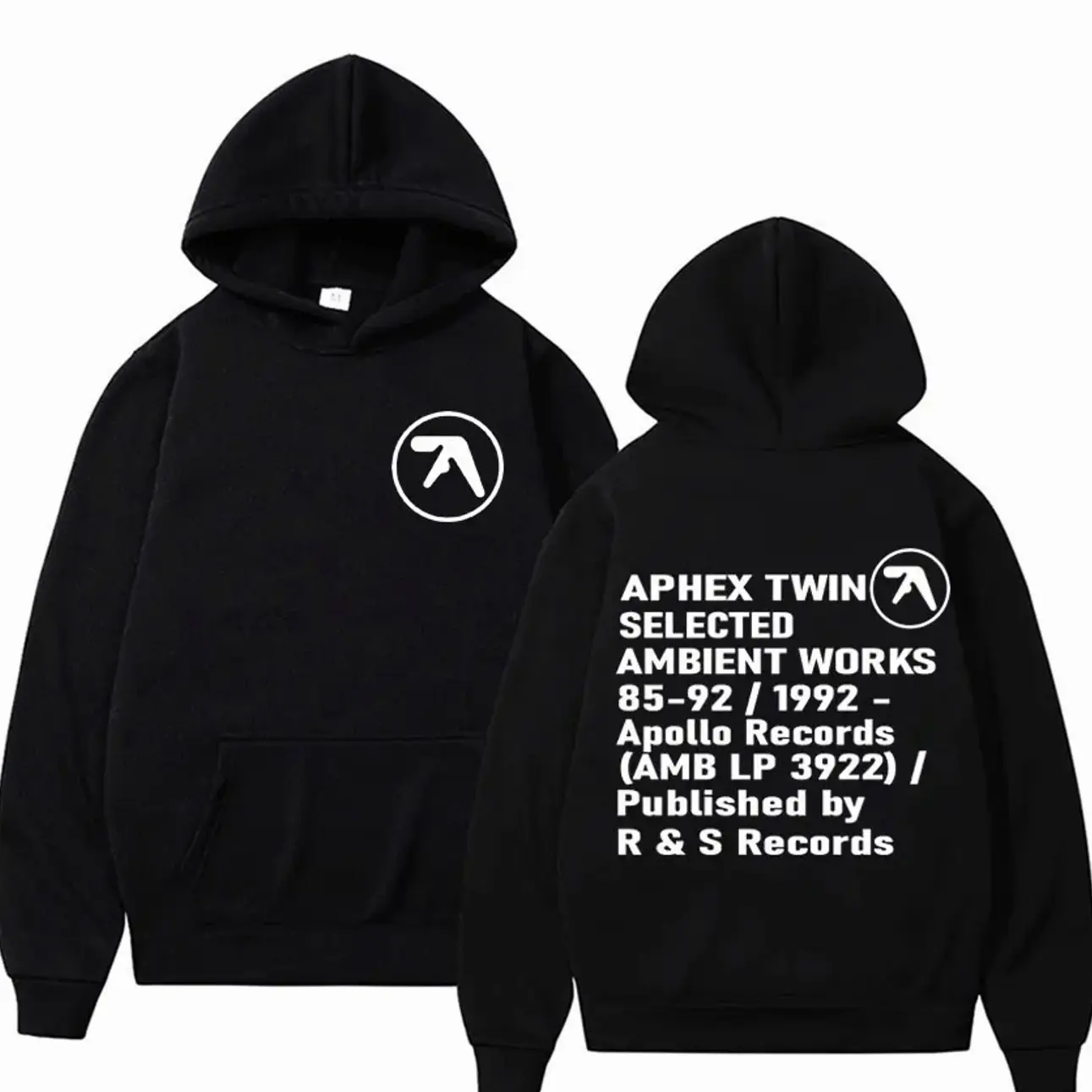Aphex Twin Ambient Works Records Print Hooded Men Women Harajuku Hip Hop Punk Sweatshirt Fashion Casual Fleece Hoodie Streetwear Z8C