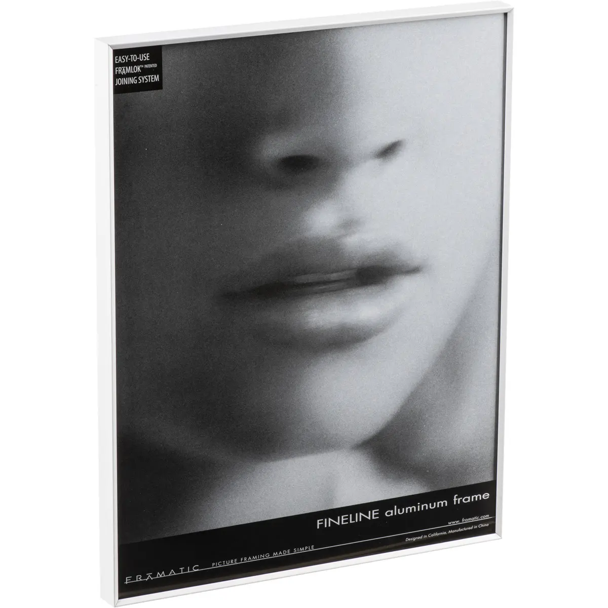 Framatic Fineline 11x14" Minimalist Metal Aluminum Frame - Thin Face, Shadow Matted for 8x10" Baby Room Decor, Silver Display Photo Frame