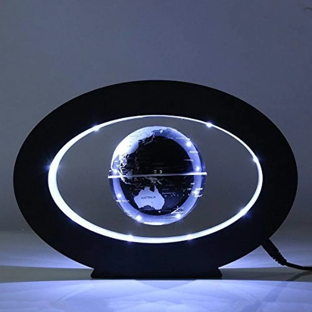 Floating Globe LED Desk Lamp - LED Lights Bedroom, Indoor Use, Modern Decor, Levitating Sphere Ornament for Home Office Educational Desktop Decoration