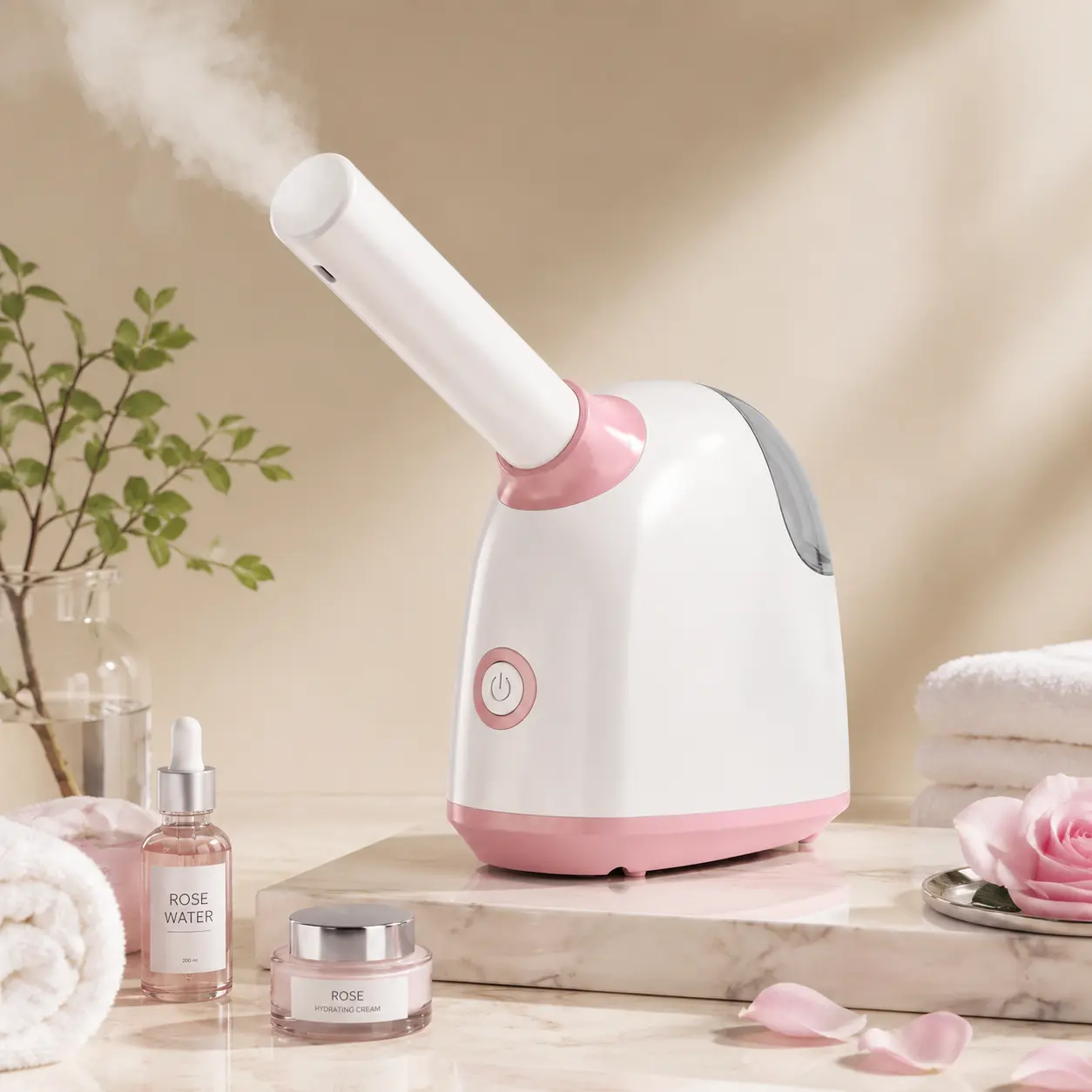 Facial steam therapy device, high-capacity thermal spray function, hydrating spray, deep nourishment, home facial care tool, facial care instrument, facial beauty machine, beauty steam therapy equipment, skin care machine.