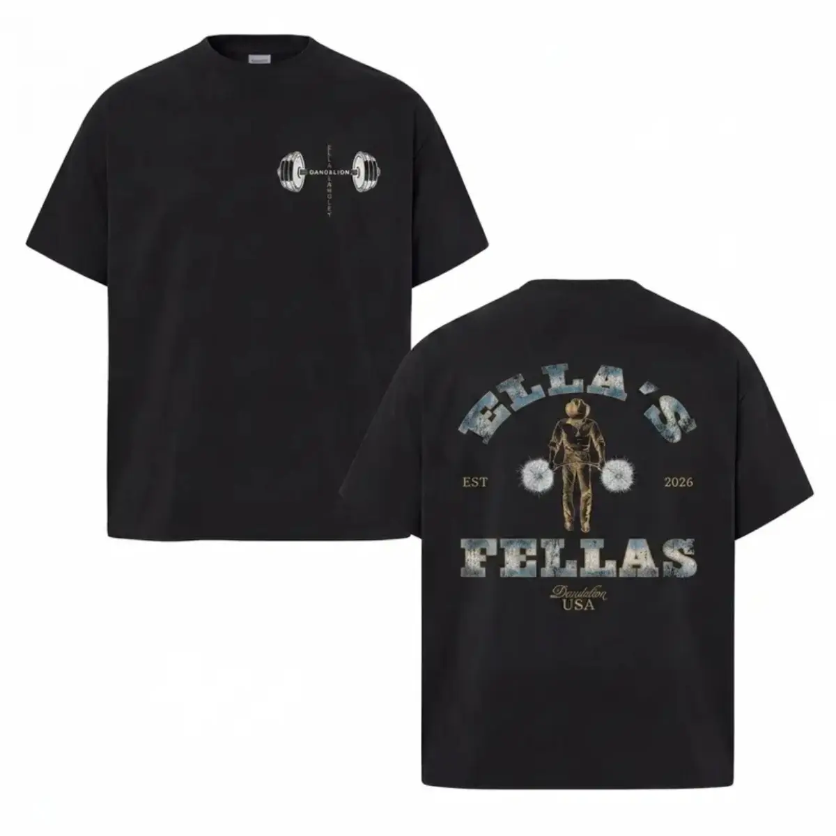 Ella Fellas Cowboy Gym Shirt, Western Country Graphic Tee, Retro Fitness Cowboy T-Shirt, Dandelion USA, Gift for Cowboy Lovers
