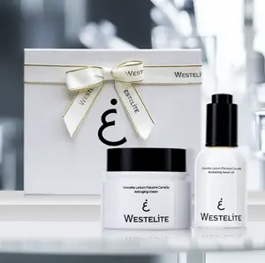 WESTELITE Global Anti-Aging Skincare Set with Serum Oil & Cream, 1.7 Oz, Bundle of 2, Includes CAMELLIA JAPONICA SEED OIL, moisturizer w/ gift box