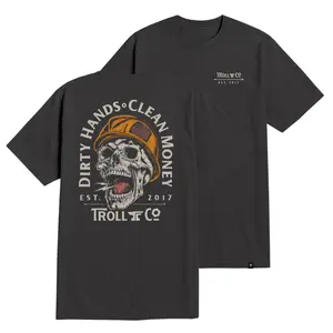 Dirty Hands Clean Money T-Shirt – Blue Collar Worker Skull Hard Hat Graphic Tee, Construction Worker Pride Shirt, Funny Labor Job Outfit