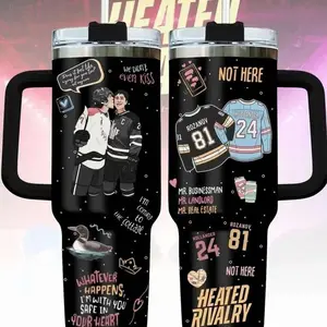 Heated Rivalry Romance 40oz Tumbler, Hollanov Couple Stainless Steel Tumbler, Hudson Williams Connor Storrie Cup, Movie Book Fans Gift