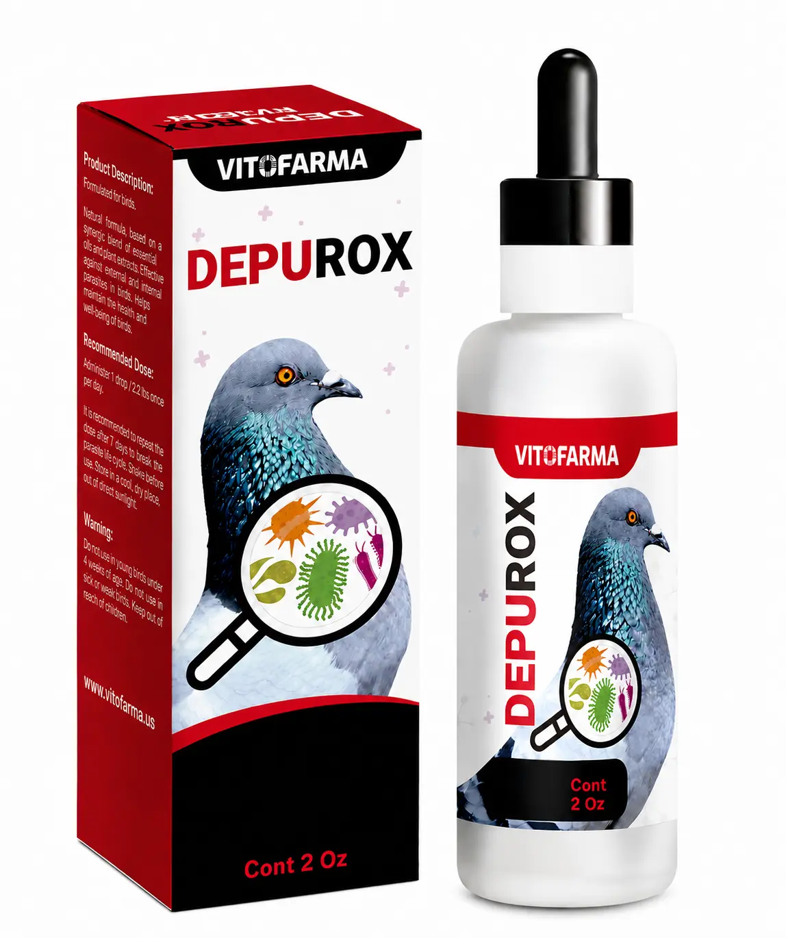 Vitofarma Depurox P Liquid |  Digestive Support for Pigeons | 60 mL