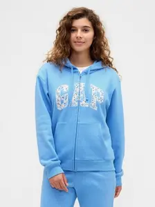 Women Relaxed Gap Logo Zip Hoodie - Union Blue