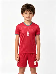 Sports Set, Boys Girls Soccer Jersey, Breathable, European Football League Champion 7-Number, Fan Gift, Training Wear, Casual Shorts Pants