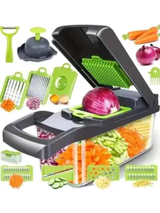 16-in-1 Vegetable Chopper: Onion Slicer, Dicer & Carrot Chopper - Multifunctional Kitchen Food Prep Tool for Easy Cooking, Thanksgiving, Christmas, Mother's Day Gift for Mom, Women