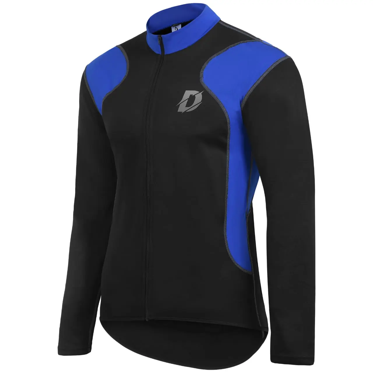 Deckra Male Long-Sleeve Cycling Jersey - Thermal Polyester Fleece, Windproof, Breathable, Anti-Odour, Flat Lock Stitching, Elastic Fit, Multi-Size Outdoor Cycling Top