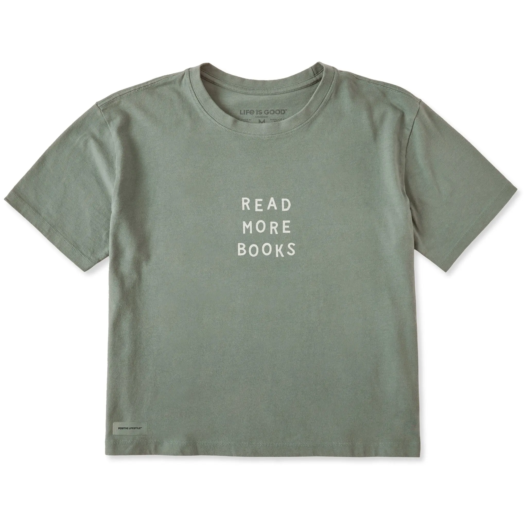 Women's Read More Books Jumble Short Sleeve Crusher Boxy Tee
