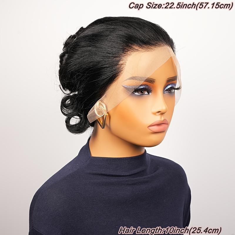 New Fashion 13x4 HD Lace Closure Bob Human Hair Wig - Loose Wave 10 Inch Natural Look Wig for, 150% Density Bob Cut Wigs with Breathable Lace Frontal, Lace Front Wig, Realistic Hairpiece