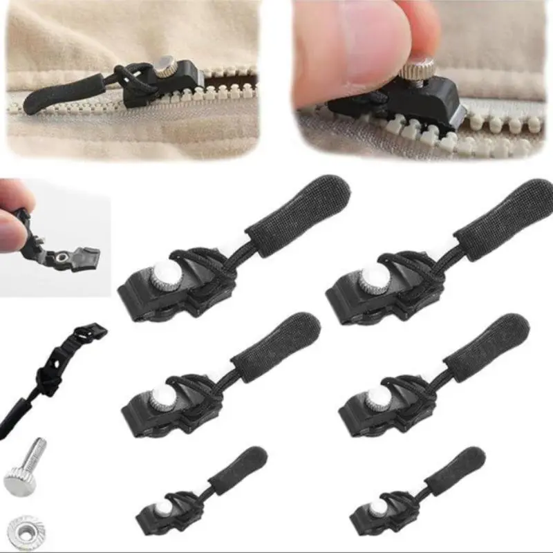 Universal Zipper Repair Tool, 9 Counts/set Outdoor Detachable Zipper Puller, Zipper Repair Replacement Head, Adjustable Zipper for Backpack, Bag, Clothes, Durable Metal Zippers