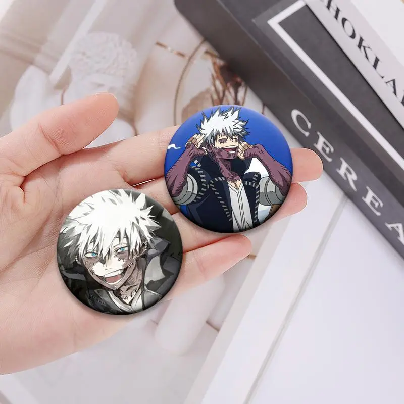 Hot Anime My Hero Academia Dabi Graphic Button Pins, Unisex 32mm/44mm/58mm Brooches for Backpack-Collar Decoration, DIY Specialty Toy Gifts