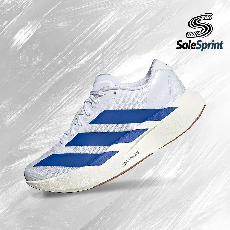 Adidas Adizero Evo SL (GS) Kids' Running Shoes - Shock-Absorbing Youth Sports Footwear for Back to School, Casual Wear - White/Royal Blue