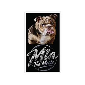 Mia The Merle Bulldog Custom Shape Magnets | Pet Photo Magnet, Dog Name Magnet