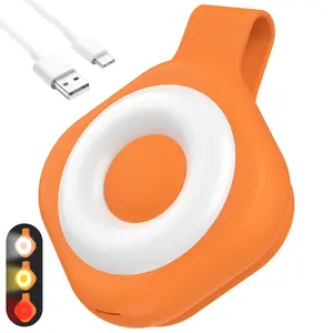 Magnetic flashlight, super bright clip-on flashlight, rechargeable, 6 lighting modes, 3 colors, hands-free lighting, pocket running gear, suitable for reading/running/emergency/pets.