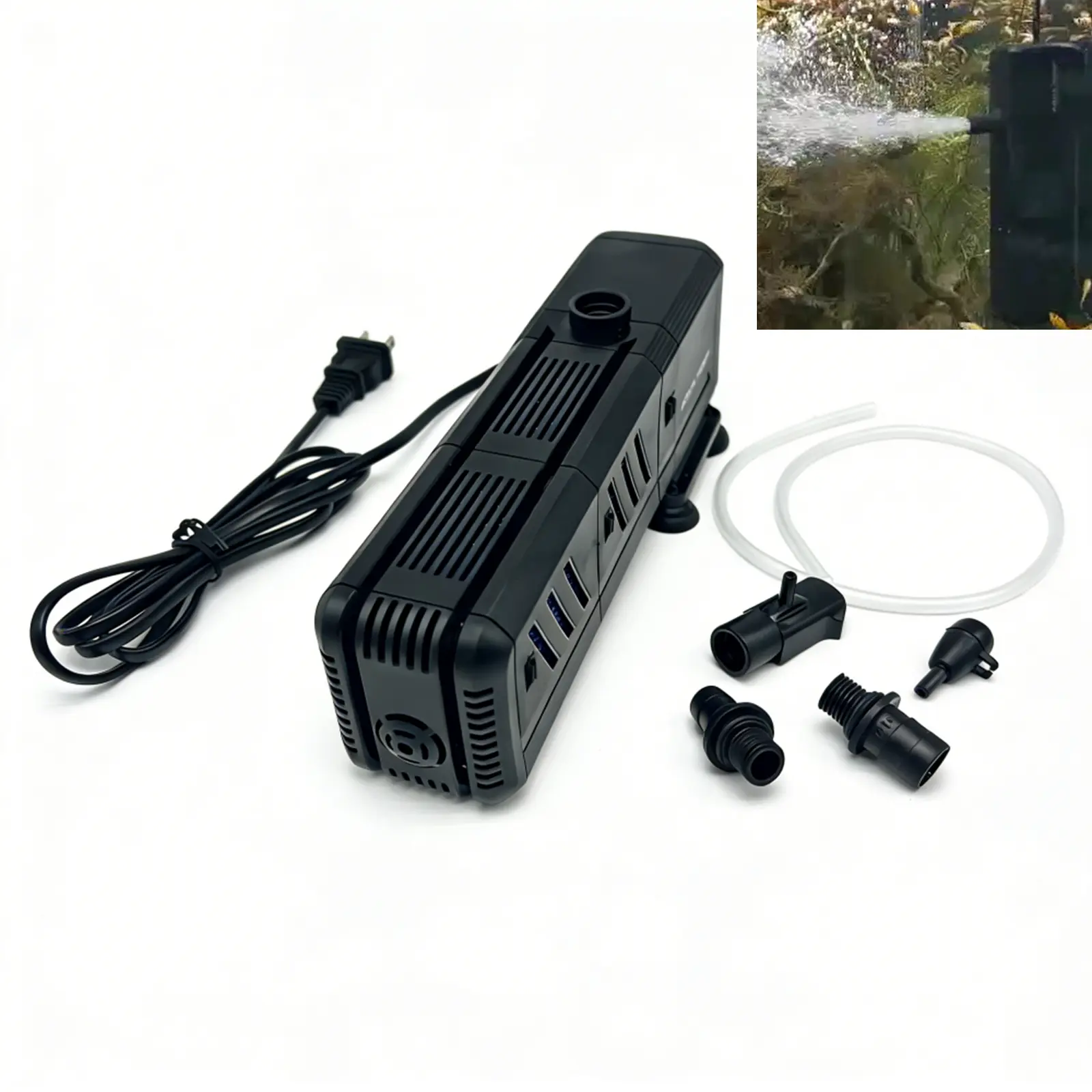 Submersible Aquarium Internal Filter 12W, Adjustable Fish Tank Filter with 390G