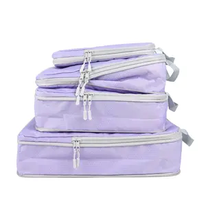 4 Set Compression Packing Cubes, Travel Luggage Organizers and Storage Packing Cubes, Expandable Luggage Organizer Bags for Travel, Suitcase for Women / Men compression cubes