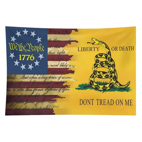 1776 Dont Tread On Me Flag  Tapestry We The People Retro American Flag  Printing Outdoor House Patriotic Banner Decorate Decoration summerwins Backdrop