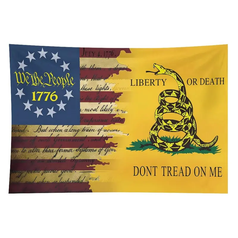 1776 Dont Tread On Me Flag  Tapestry We The People Retro American Flag  Printing Outdoor House Patriotic Banner Decorate Decoration summerwins Backdrop