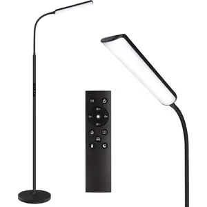 LED Bright 15W Floor Lamp for Living Room with 1H Timer Stepless Adjustable 3000K-6000K Colors & Brightness Standing Lamp with Remote & Touch Control Reading Floor Lamp