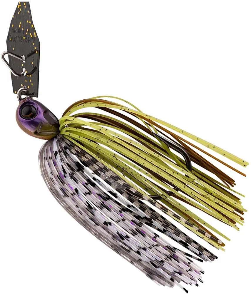 Z-Man Chatterbait Elite EVO HD Bladed Jig - Heavy-Duty 3/8oz & 1/2oz Fishing Lure, Welded Line Tie, Hex ChatterBlade, Wire-Tied Skirt, 3D Eyes, Nano-Coated 5/0 Hook for Outdoor Bass Fishing