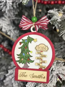 Personalized Handmade Custom Christmas Tree Farmhouse Rustic Ornament - Add Names, Dates, etc. to Create a One-of-a-Kind Treasure