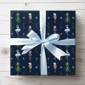 Nutcracker Wrapping Paper, Holiday Gift Wrap, Elegant Christmas Gift Wrap, Christmas Wrapping Paper Roll , Best of gift, Meaningful gift. (Get 1 paper cutter when buying any 5 rolls)