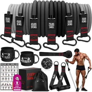 Heavy Resistance Bands for Working Out, 300LBS Exercise Bands with Handles, Workout Bands for Men, Weight  Bands Set for  , Strength, Slim, Yoga,  Gym Equipment
