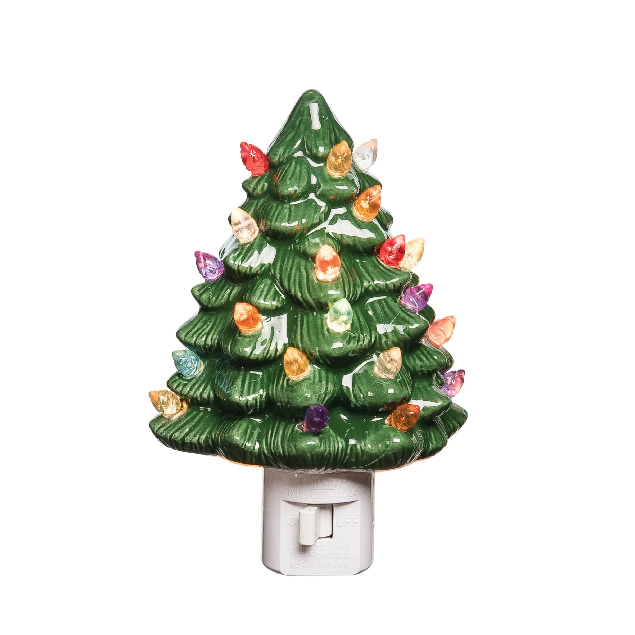 Christmas Tree Nightlight - Perfect Addition to Holiday Decor - Ceramic, Plastic, Glass - 4 x 3.3 x 5.7 in holiday home