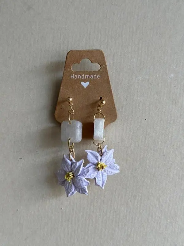 Purple Wild Flowers Earrings