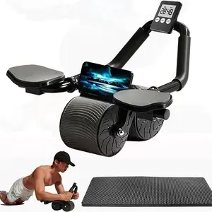 Core Muscles Abdominal Ab Roller with Digital Display, Adjustable Foot, and Weight Capacity for Effective Core Strengthening and Abs Training