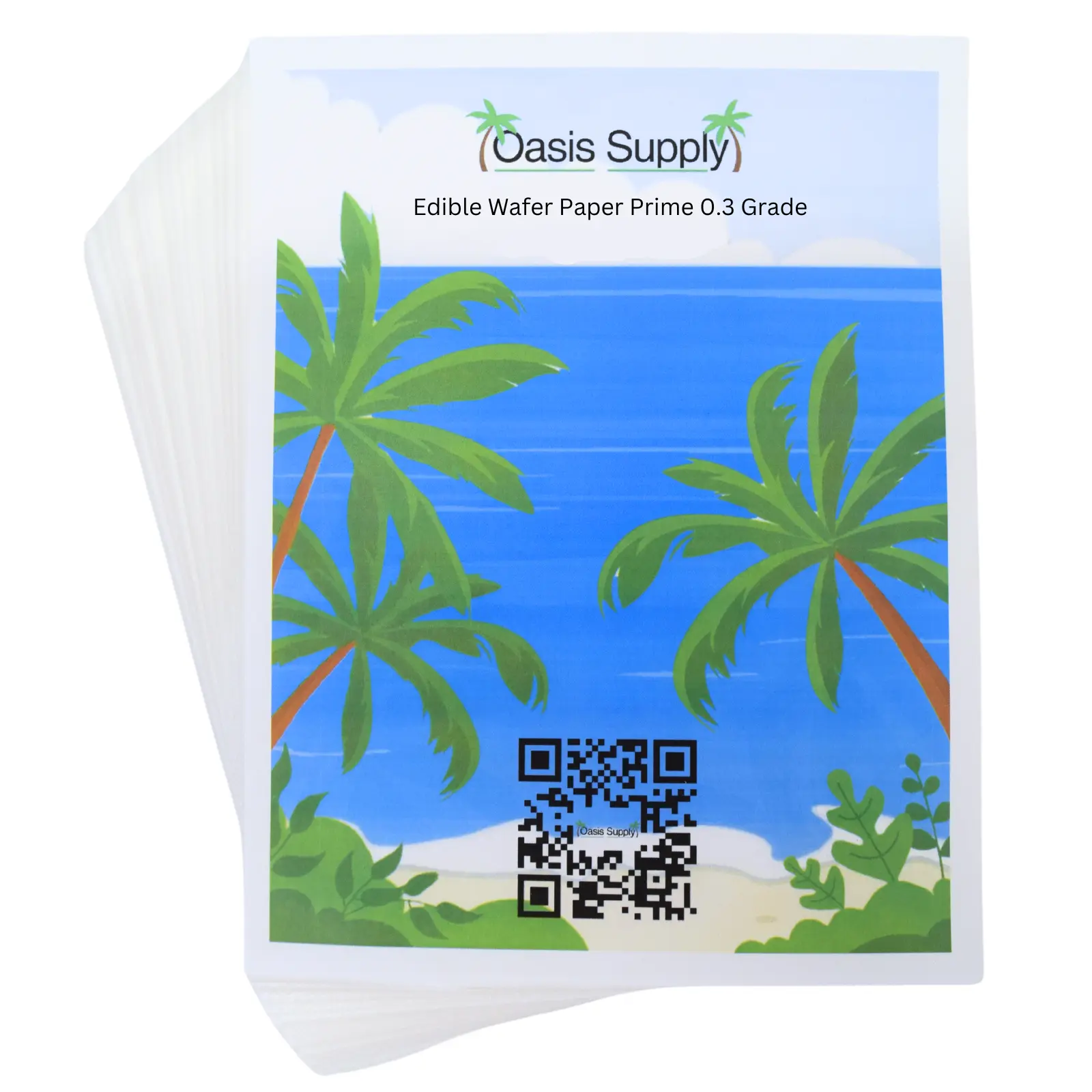 Oasis Supply Edible Rectangle Wafer Paper Pack, 8" by 11", White Oasis Supply Edible Rectangle Wafer Paper Pack, 8" by 11", White