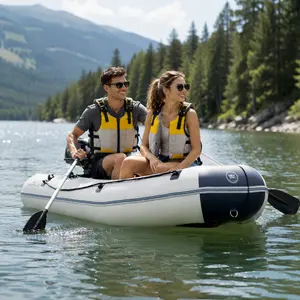 10' x 5' Heymarina Inflatable Dinghy Boat, Portable Blow Up Raft for Family Fun, Fishing, Lakes, Rivers & Coastal Water