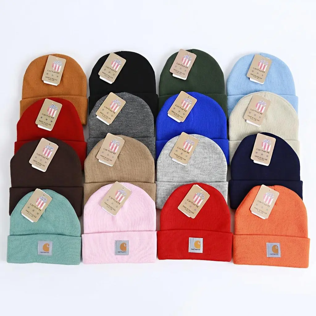 Solid Color Cuffed Knit Beanie Hat, Windproof Warm Ear Protection Winter Hat Outdoor Casual Street Cap for Men Women