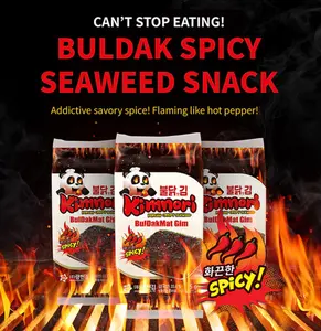 Kimnori Buldak Spicy Seaweed Snacks  12-Pack | Authentic Korean Fiery Flavor | Freshly Roasted in USA
