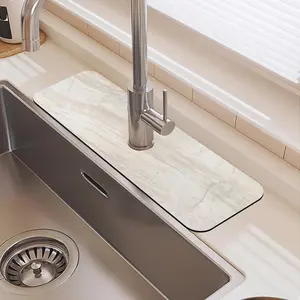Marble Pattern Faucet Mat, Waterproof Durable Rubber Splash Guard, Non-slip Sink Mat, Kitchen Sink Accessories, Home Supplies