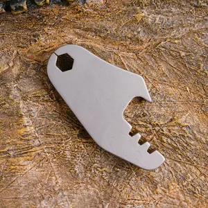 Mini Bottle Opener Titanium Keychain Accessory, Durable Portable Design, Perfect Gift for Outdoor Enthusiasts & Daily Use