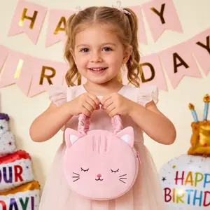 Plush Cat Handbag Cute Girls Tote Bag Adorable Kitty Purse for Toddlers 2 to 6 Years Old birthday Gift Idea & Birthday Gift  My First Kitty Purse