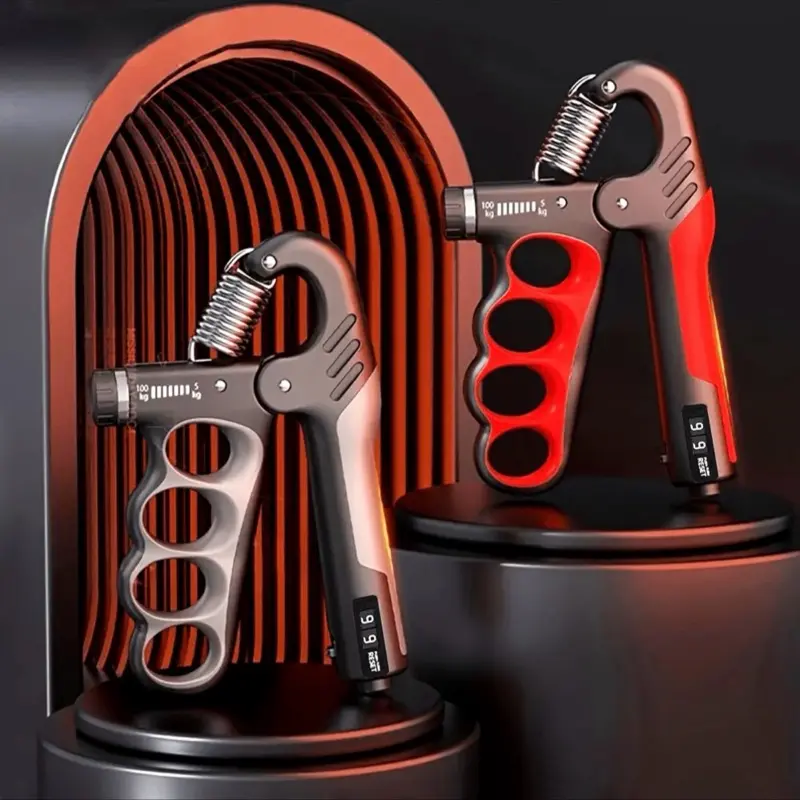 Adjustable Grip Strength Trainer 5-100kg (11.02-220.46lbs) with Mechanical Counting, Durable Stainless Steel & PP Hand Gripper for Muscle Building, Rehabilitation, and Fitness TrainingFitness Accessory |  Stainless Steel Gripper, Gym Accessories