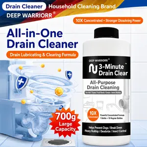 10X Concentrated Drain Cleaner, 700g Fast-Acting Pipe Unclogger Gel for Sink, flood drain unclogger, Shower, Tub, Bathroom Floor Drain & Kitchen Drain, Helps Break Down Hair, Soap Scum, Grease & Food Residue, Pipe-Friendly Formula