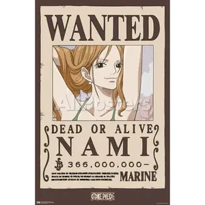 One Pice - Nami Wanted Poster, Unframed Poster for Anime Manga Fan Wall Art, Set up home decor