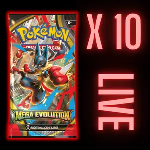 Mega Evolutions Booster Pack X 10 (LIVE) Mega Evolutions Booster Pack X 10 (LIVE)