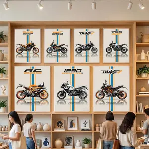 Motorcycle S-Suzuki Classic Fashion Poster HD Heavy-Duty Self-Stick Waterproof Wall Decor Tool-free durable Conceals wall flaws elevates style for living rooms bathrooms & kitchens