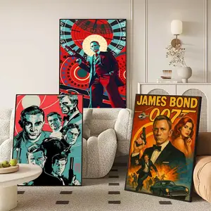 Movie J-James B-Bonds 007 Painting Calligraphy Canvas Wall Art｜Gallery-Grade Waterproof Poster｜Fade-Resistant & Scratch-Proof｜Perfect Gift & Home Decor｜Living Room, Bedroom, Home Decoration｜Multiple Size