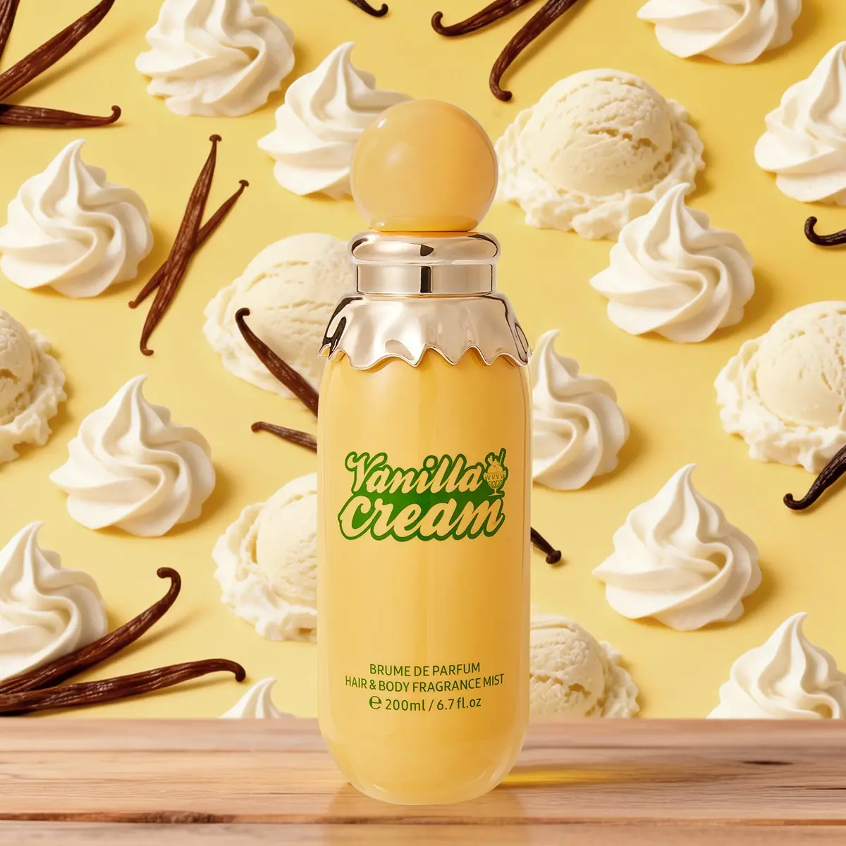200ML Vanilla Cream Hair & Body Fragrance Mist, Soft Elegant Fragrance, Long Lasting Sweet Gourmand Perfume Spray for Women, Ideal Gift for Her, Body Scent, Daily Use Fragrance