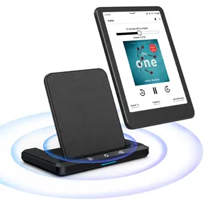 Wireless Charging Base & Audiobook Speaker Set, Storage Stand, Compatible with Kindle Paperwhite, iPhone, Samsung, Smartphone, Unisex Gift