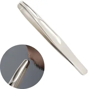High-End Round Head Tweezers, Eyelash Extension Tweezers, Eyebrow Makeup Tool for Eyebrows/facial Hair Removal, Precision Trimming Short Hairs, Easy Grooming for Men & Women