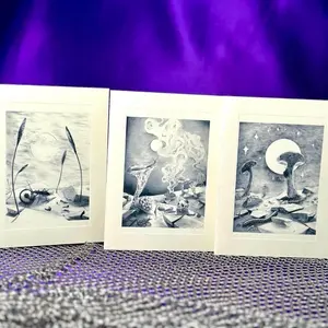 Original Landscape Drawings 3x5 Note Cards Set of 3